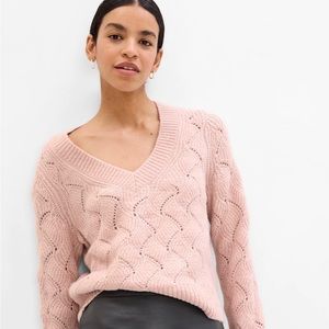 NWT GAP Pointelle V Neck Sweater, Small